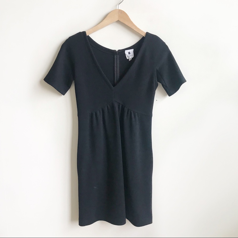 Lisa Perry Knit Wool V-Neck Empire Waist Dress